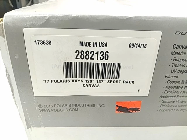 17 Polaris Axys 120" 137" Sport Rack Lona - Polaris 2000 Nuevo de Lote Antiguo Foto 3 de 4