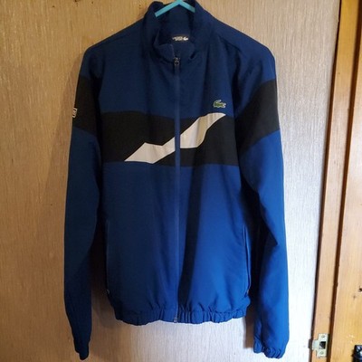 Lacoste Sport Sommer Jacke Alter 16 Blau Windbreaker Bomber Reißverschluss Junior Kinder