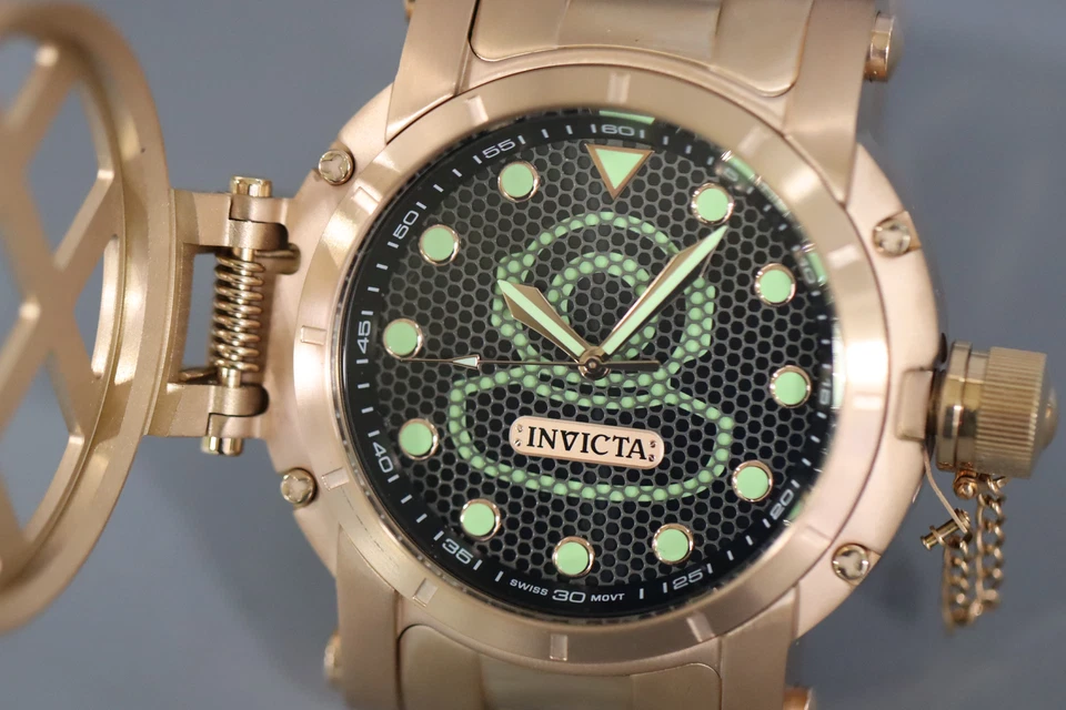 INVICTA Pro Diver Hombres 57mm Acero Inoxidable Oro Rosa Esfera Negra 513 Cuarzo Foto 3 de 4