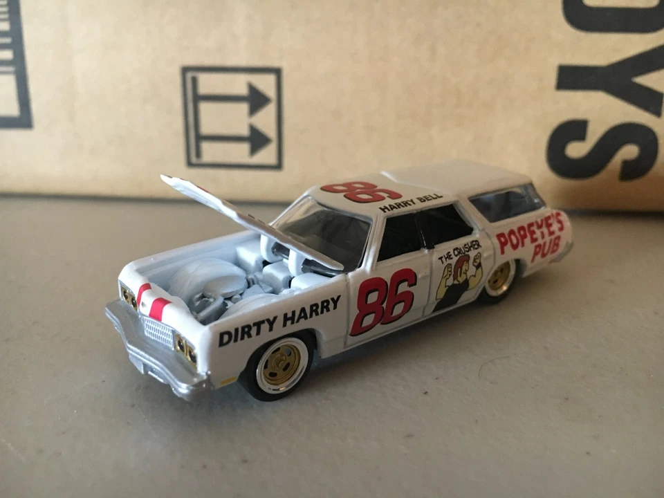 Johnny Lightning 1973 Chevy Caprice Wagon "Crusher" Demo Derby POPEYE`S PUB - Image 3 of 4