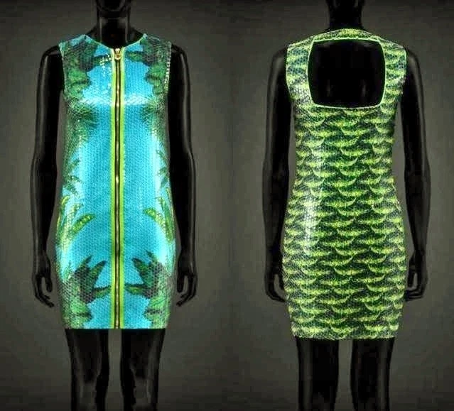 VERSACE H&M ~ Abito in paillettes con stampa palma ~ Taglia: M AUTENTICO