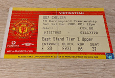 TICKET STUB - MANCHESTER UNITED V CHELSEA- PREMIER LEAGUE- DECEMBER 2001
