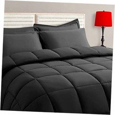 Size Comforter Set - 7 Pieces, Bed in a Bag Bedding Sets with Full Dark Grey