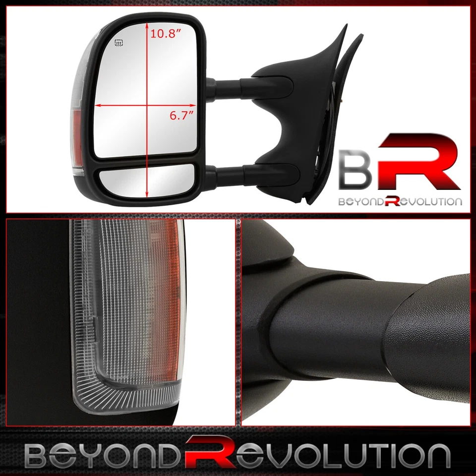 Espejo de remolque señal LED ajustable en calor potencia para 1999-2007 F250 F350 F450 F550 Foto 4 de 4