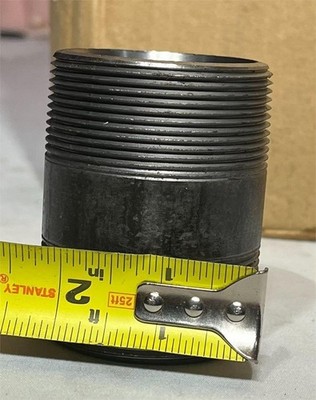 Lot of 4 STEEL PIPE CLOSE NIPPLE 2'' X 3'' fitting pipe SCH 80 welded Smith-Cooper