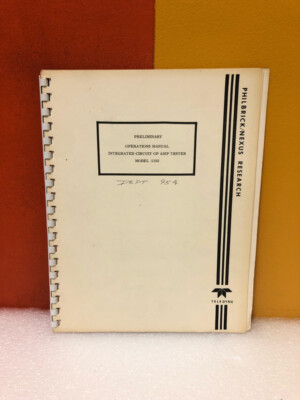 Teledyne Integrated Circuit Op Amp Tester Model 5102 Operations Manual