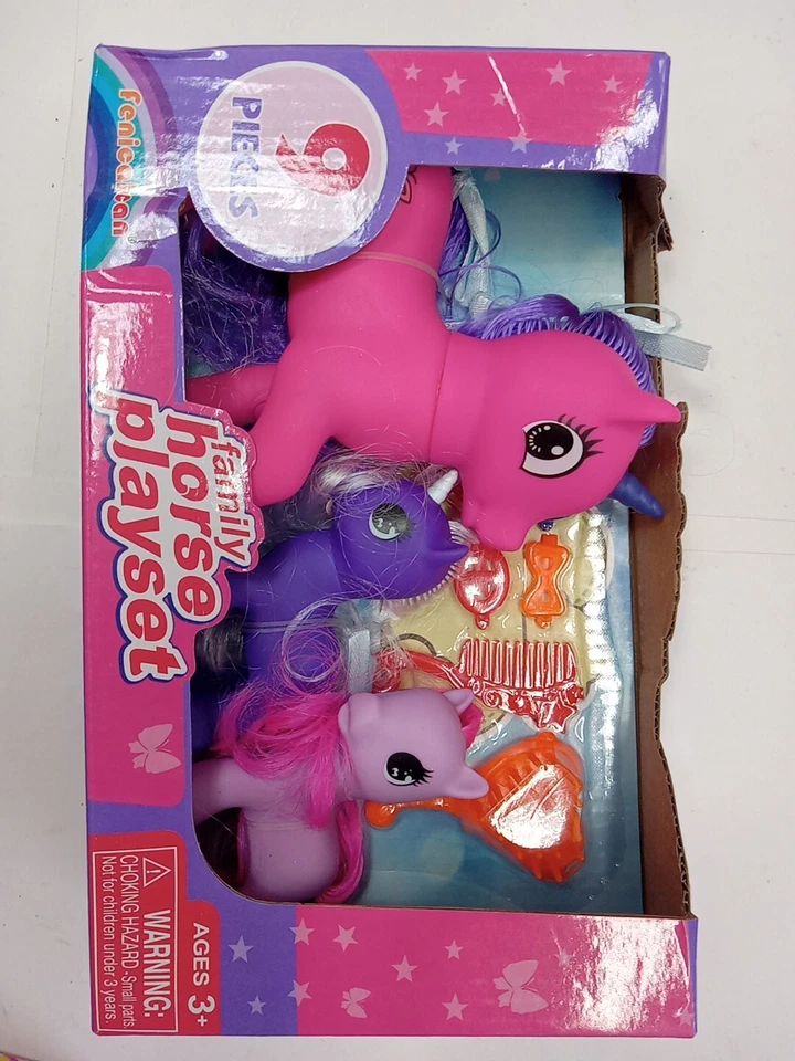 Horse Family Playset Includes 9 Pieces Ages 3 And Up Brand New Foto 2 de 3