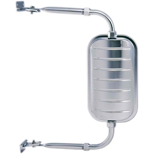 K-Source H3541 Universal Truck Mirror Junior West Coast Mount Chrome Steel - Picture 3 of 3