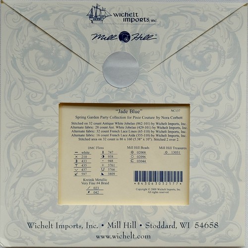 Jade Blue Cross Stitch Chart by Nora Corbett Spring Garden Collection NC137 - Picture 2 of 10
