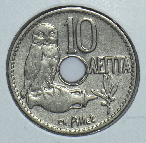 Greece 1912 10 Lepta Owl animal 291461 combine shipping - Picture 2 of 2