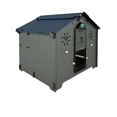 Hühnerstall für 8 12 Hennen Laminat inkl. automatischer Tür Polly Farm 2XL grey
