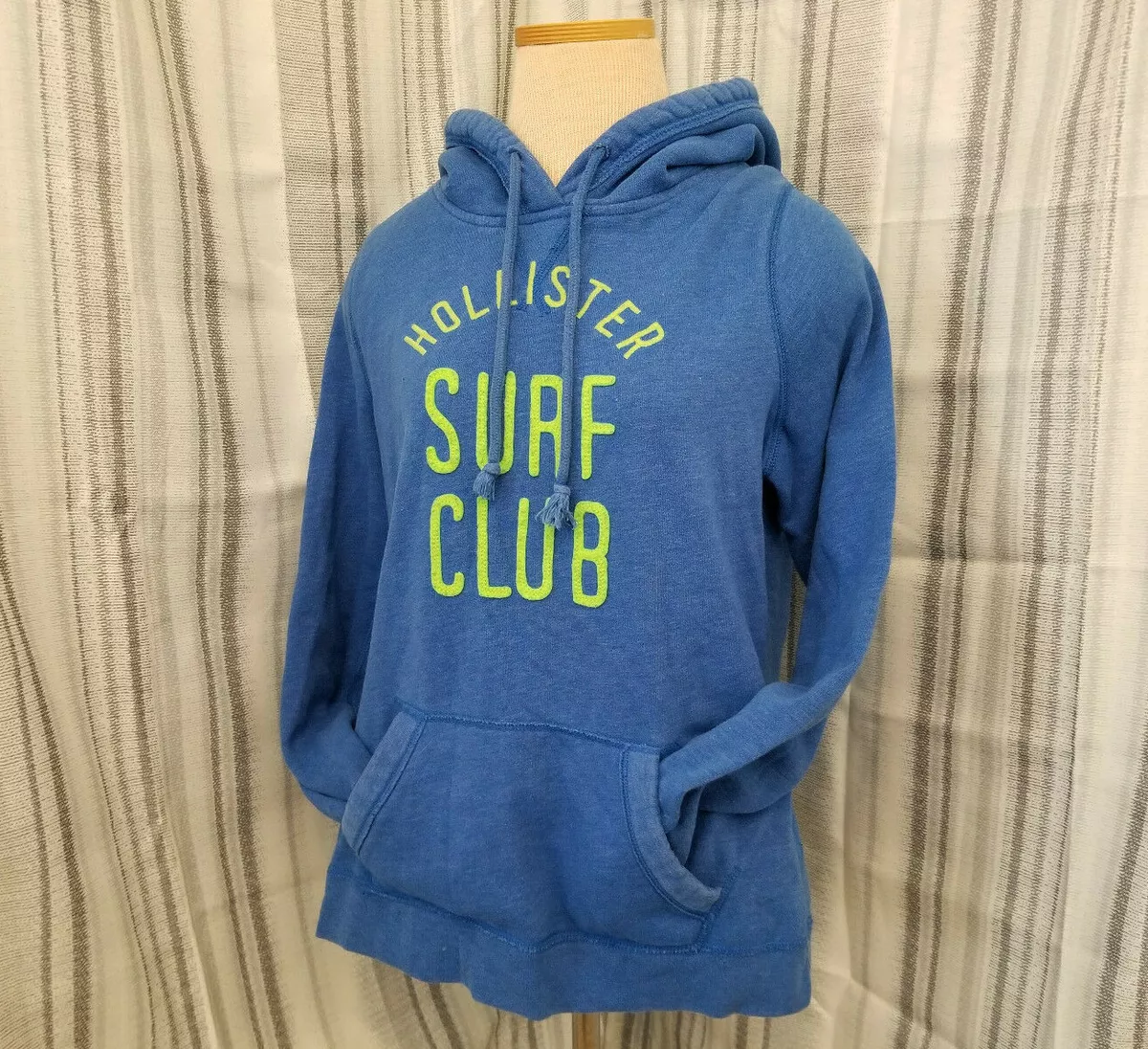 Hollister Womens Size XS Pullover Hoodie Surf Club Blue Hooded Sweat Shirt