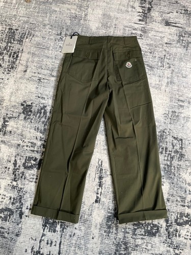 Moncler Womens Straight Leg Cotton Stretch Turn Up Trousers Size IT 42 / UK 10 - Picture 2 of 6