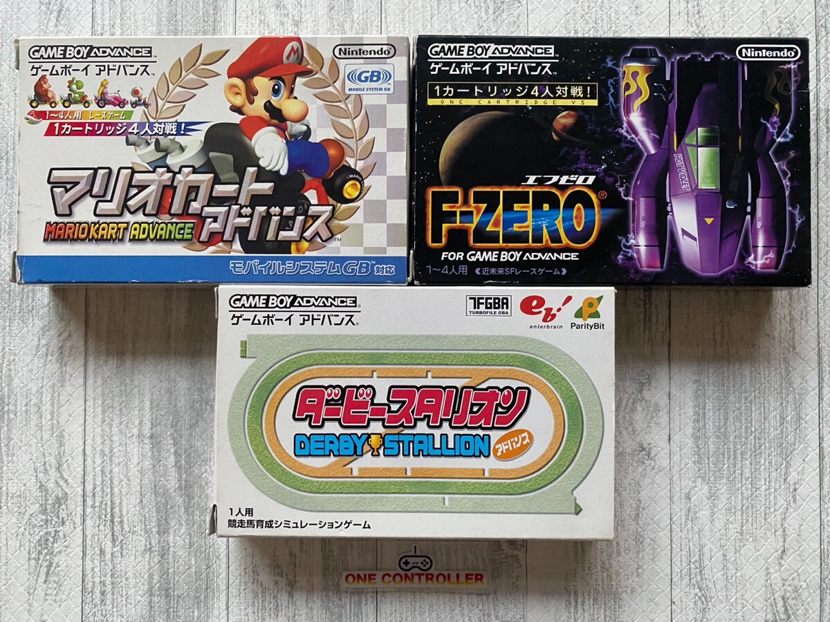 Nintendo GBA Game Boy Advance Mario Kart & F-ZERO & Derby Stallion 
