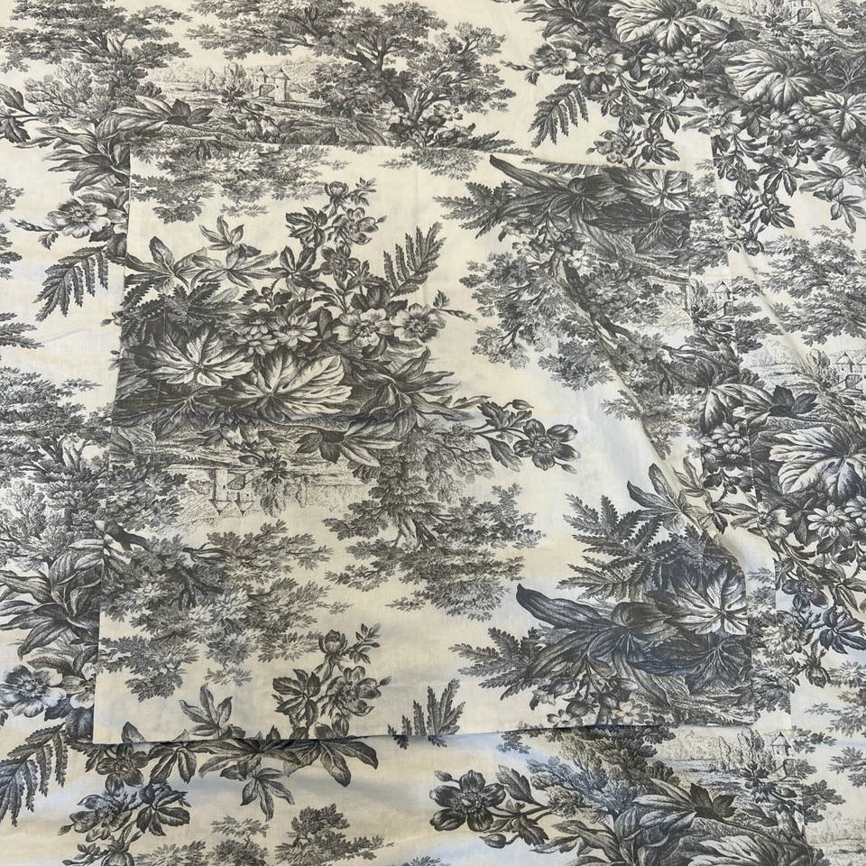 Edredón Pottery Barn ~MATINE TOILE~ F/QUEEN Y DOS FUNDAS EURO GRIS Y BLANCO Foto 4 de 4