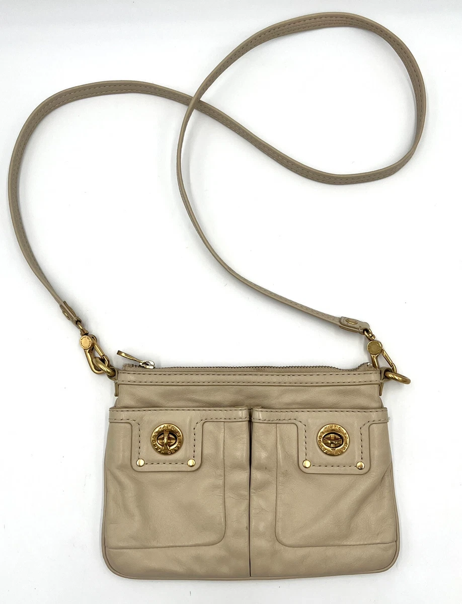 Marc by Marc Jacobs Percy Crossbody Clutch Bag Taupe Leather Removable  Strap