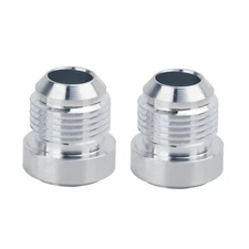 2 × 6AN 8AN 10AN Male Weld On Fitting Bung Fits Hose Adapter Fuel Oil Aluminum