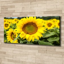 Quadro su tela stampa artistica 125x50 quadri fiori piante campo di girasoli