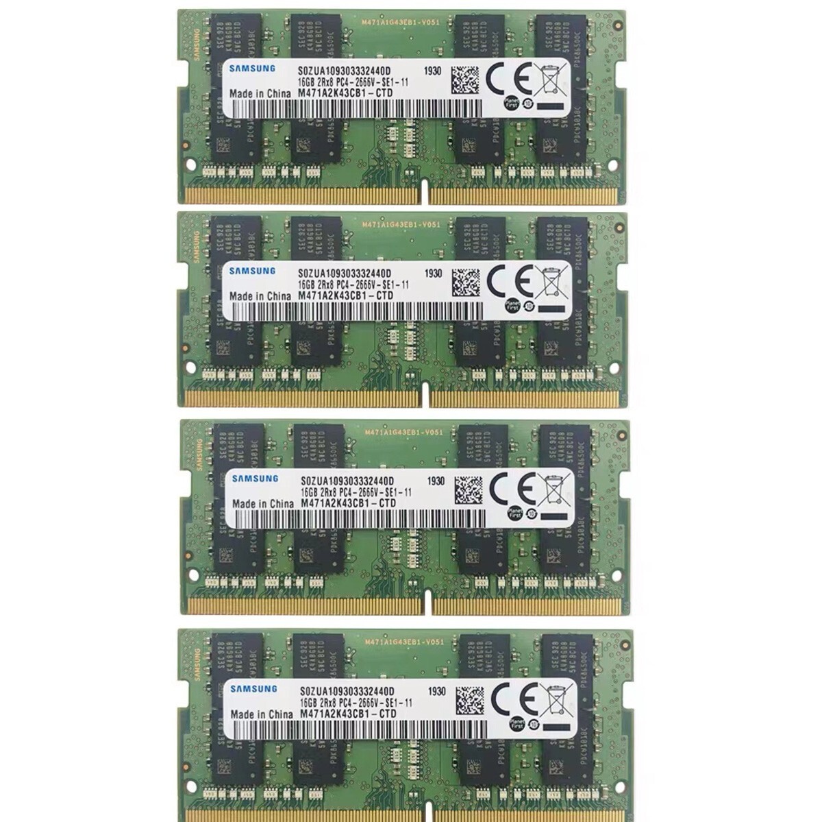 Samsung 64GB (4X 16GB) DDR4 2666MHz PC4-21300 SODIMM Memory Ram