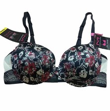 Maidenform Love Lift Plunging Push-Up Bra DM9900 Vintage Floral Print Sz.38C
