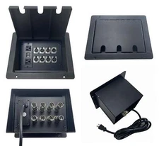 PROCRAFT LARGE 3 HOLE LID FEED-THRU RECESSED Stage Pocket/Floor Box w/ 1) WIRED