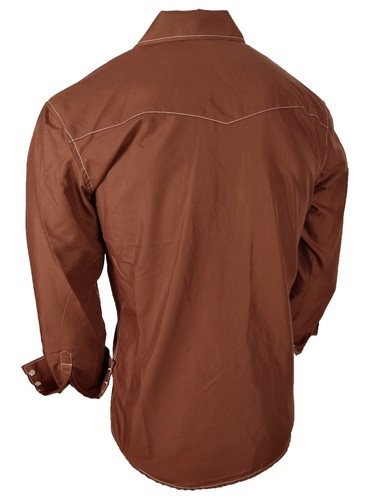 Mens Country Western Shirt Double Stitch Rodeo Accents Pearl Snap Up Pockets - Picture 40 of 40