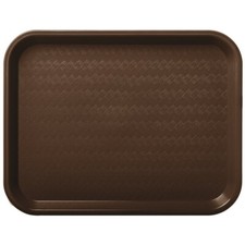 Carlisle CT101469 Cafe 10" x 14" Chocolate Standard Plastic Fast Food Tray - 24
