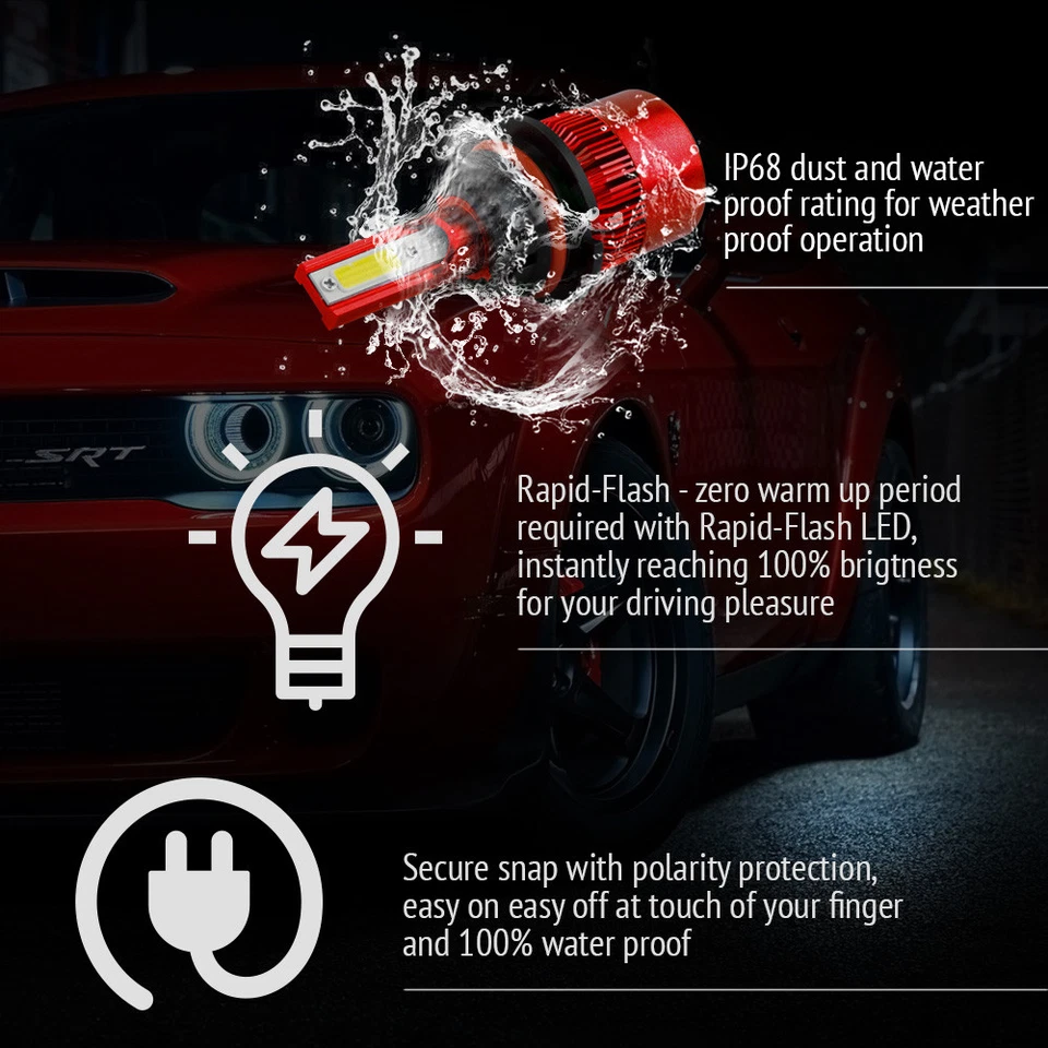 XENTEC LED HID Headlight kit 9007 HB5 White for 1999-2004 Ford F-350 Super Duty - Imagem 4 de 4