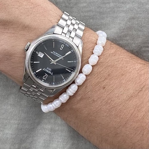 Handmade Real Natural Freshwater Pearl 925 Silver Mens Womens Bracelet Bangle - Picture 7 of 8