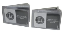 Leatherboss Set of 2 Heavy Duty Vinyl 6 Pages Bifold Wallets Credit Card Inserts