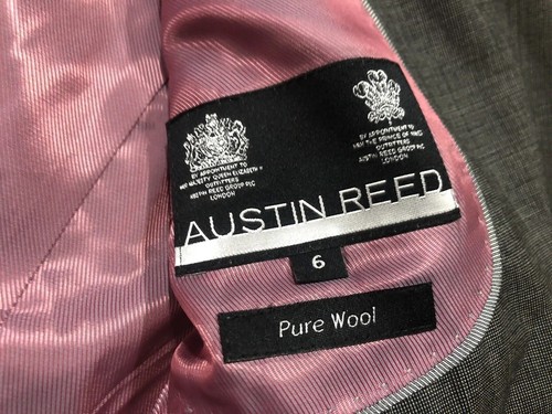 Austin Reed Ladies Blazer Grey Microcheck Jacket 100% Wool Size 6 Petite BNWT - Bild 15 von 16