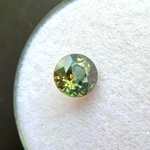 Unique NATURAL Yellow Green 1.13ct UNTREATED Sapphire Round Cut Loose Gem 6mm VS - Picture 3 of 5