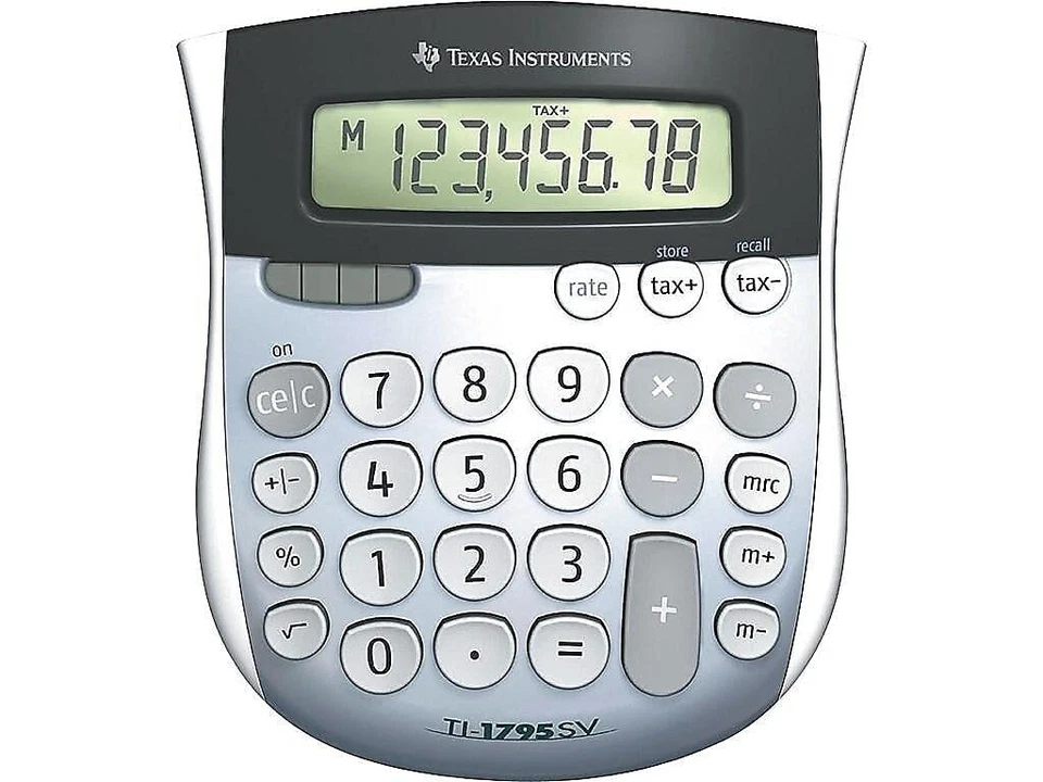 Grey Desktop Calculator Large Keys Solar Battery Powered Angled Display - Image 2 of 4