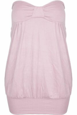 Trägerloses Damen-Bandeau mit Knoten vorne Boobtube-Top schlicht Damen lang 8-26