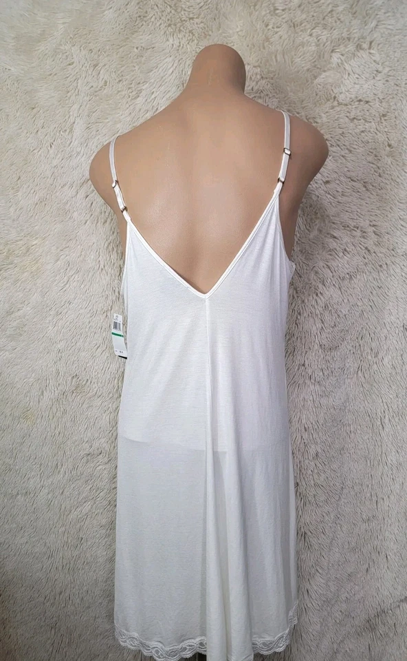 Camisón NATORI Mujer Talla L Blanco Encaje Borde Nupcial Cuello en V Camisón Ajustable L Foto 3 de 4
