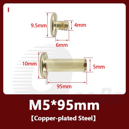 Flat Leather Belt Rivets Chicago Screws Studs Nail Head Binding Book 4mm - 160mm - Picture 128 of 153