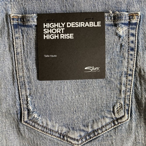 NWT Silver Jeans Co “Highly Desirable Short” Women 33 High Rise Cut-Off Med Wash - Picture 7 of 14