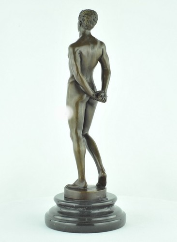 Statue Sculpture Athlete Sexy Style Art Deco Style Art Nouveau Bronze massif Sig - Imagen 7 de 12