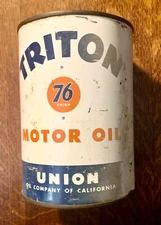 Vintage Triton Union 76 Oil Can 1 - Quart