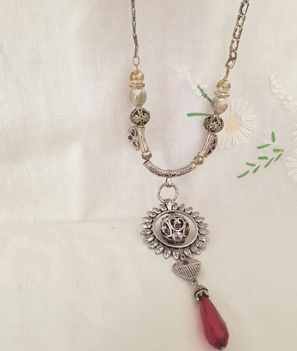 Burgundy sale statement necklace