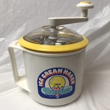 Donvier Chillfast 1 Pint Ice Cream Maker Yellow Rim In Box Vintage Nippon