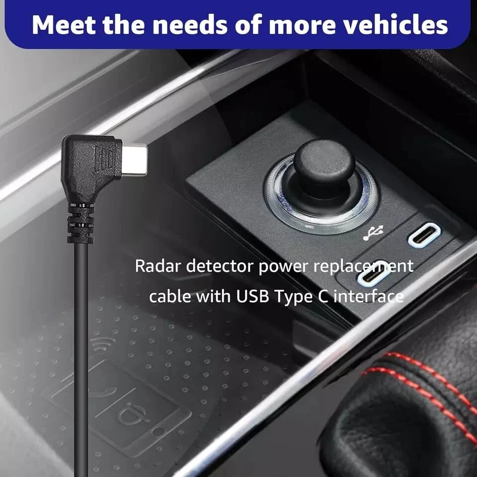 Cabo detector de radar comprimento 3,3 pés USB-C para RJ11 cabo plugue para Uniden R1 R3 R7 - Imagem 3 de 3