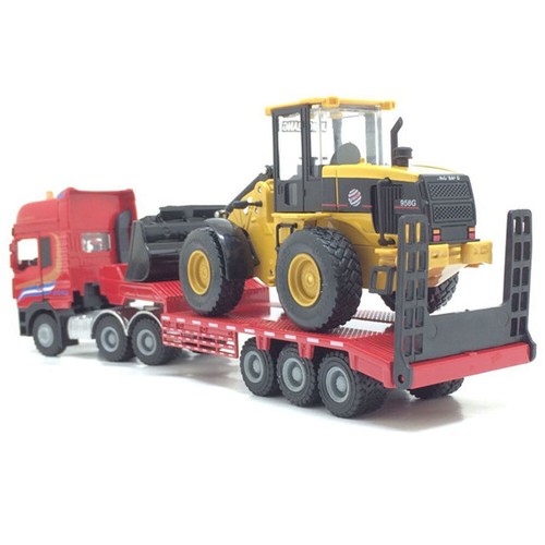 1:50 Flatbed Truck with Loader Truck Toys Set Diecast Construction Vehicle Model - Picture 3 of 6