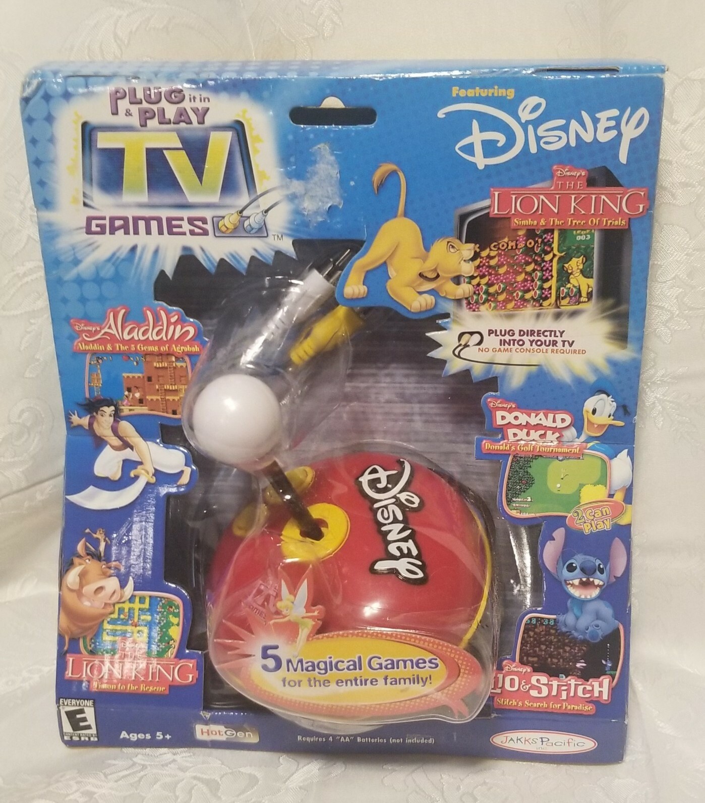 Disney Plug 'n Play TV Games 2004 5 in 1 Jakks Pacific Lion King, Lilo, Aladdin