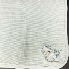 Starting Out Blue Baby Receiving Blanket Waffle Weave Thermal Dog Frog Cotton