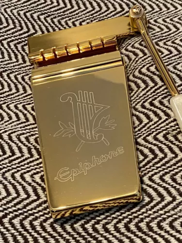 Engraved Lyre Long Vibrola Maestro GOLD Fits EPIPHONE SG, Firebird, ES, Les Paul
