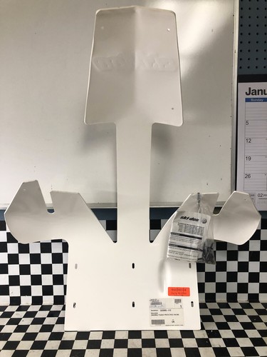 Ski-Doo Rev-XP OEM White Plaque Racing Skid Plate MXZ TNT Renegade 500ss EMP - Picture 4 of 6