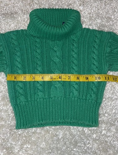 Vintage GAP Green cable knit Chunky Knit Sweater girls Size x Small 3-5 - Picture 4 of 8