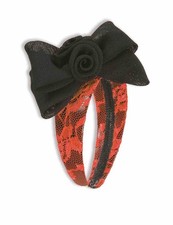 Orange 80's Neon Lace Headband Costume Accessory for Adult Parties