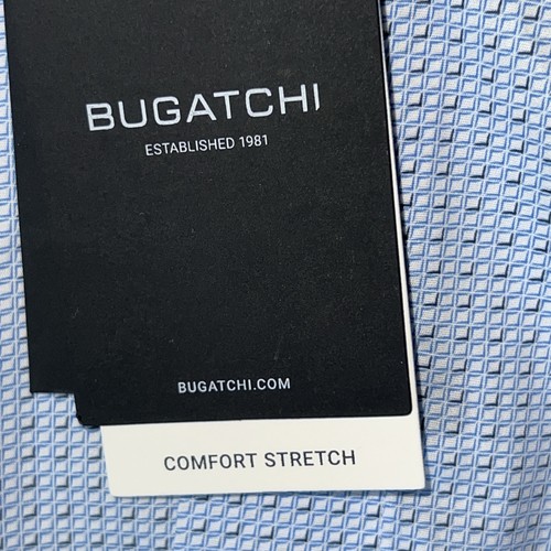 $179 Bugatchi Comfort Stretch Button Down L/S Shirt Men's Sz 16,5-34/35 Sky Blue - Picture 4 of 10